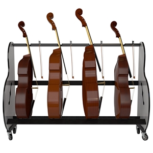 A&amp;S 4-Space Rolling Double Bass Rack