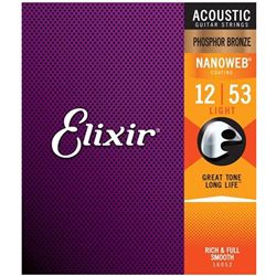 Acoustic Guitar Strings Elixir Phosphor Bronze Nanoweb 13-56 Medium