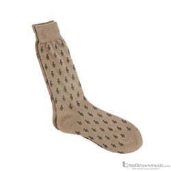 Aim Gifts Socks Mens G Clefs Khaki & Black 10026B