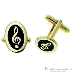 Aim Gifts Cufflinks G-Clef Oval Shaped 21410