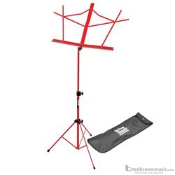 On-Stage SM7122RB Red Compact Portable Folding Music Stand with Bag