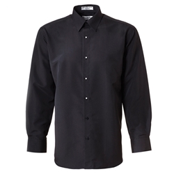 Tuxedo Park Black Microfiber Shirt with Comfort Collar for Men