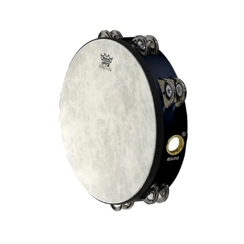 Remo Double-Row Tambourine 8" Fiberskyn 3 QUADURA Black TA-5208-70