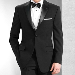 Black Notch Polyester Tuxedo Jacket