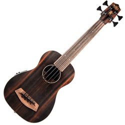 Kala UBASS-EBY-FS Striped Ebony Fretted Acoustic -Electric U-BASS