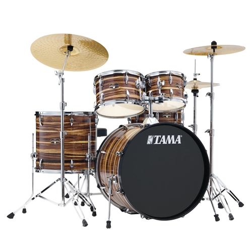 Tama IE50CCTW Imperial Star Complete Drum Kit with 20" Bass Drum, Snare, and Meinl Cymbals - Coffee Teakwood