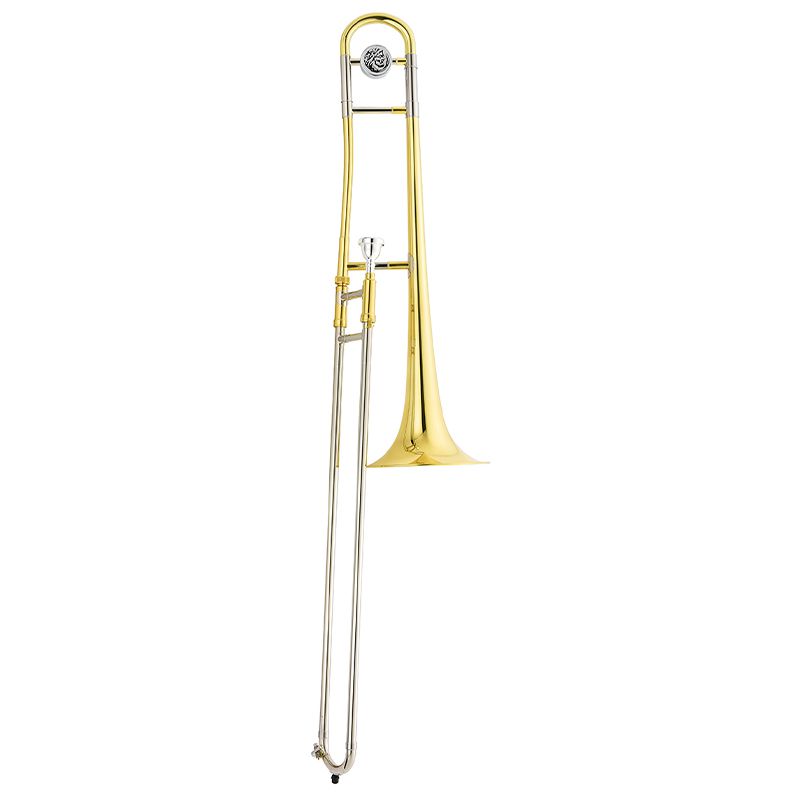 A Ted Brown Music rental trombone.