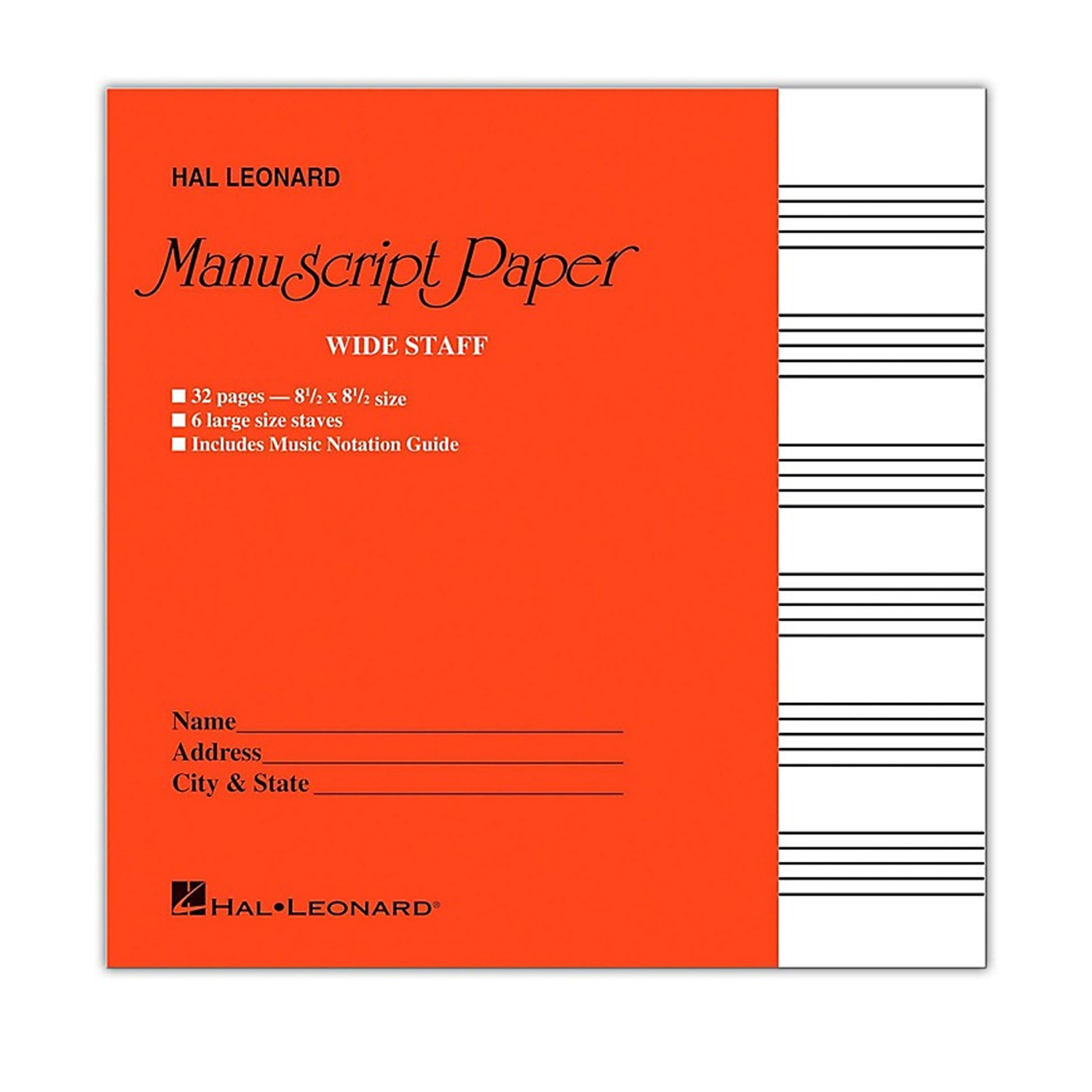 Hal Leonard Wide-Staff Manuscript Paper